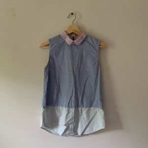 Band of Outsiders Sleeveless Collar Top XS 0